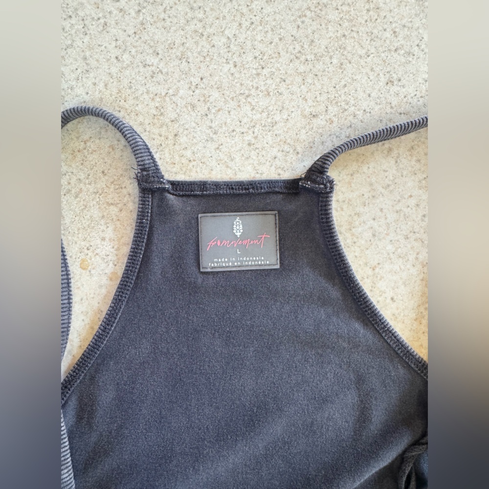 FP Movement Free People Hot Shot Romper Large Cotton Stretch Pocket Romper black - Picture 4 of 5